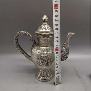 Théière/Chaudron à vin antique en cuivre pur et cuivre blanc, à usage dissimulé, pour bureau, ensemble de service à vin - Product Image 4