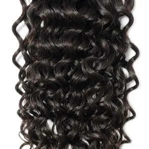Cheveux humains 100% Remy Weft noirs bouclés, texture naturelle ondulée, doux et volumineux - Product Image 3