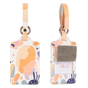 Étiquettes de bagage personnalisées en similicuir de luxe pour valises, étiquettes de bagage en cuir PU personnalisées avec nom et lettre élégante pour voyages - Product Image 5
