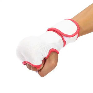 Nuevo Modelo 2026, Vendas de Boxeo de Medio Dedo, Cierre de Velcro de Algodón, Guantes de Entrenamiento de Artes Marciales Unisex, Blanco con Ribete Rojo - Product Image 4