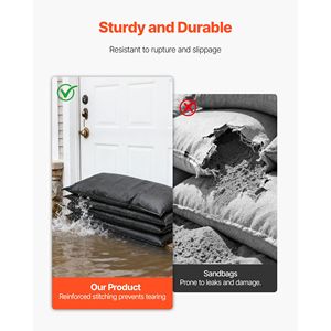 Confezione da 10 Sacchi Riutilizzabili Anti-Alluvione 1.4 x 2.7 ft, Barriere Assorbenti Senza Sabbia Attivate dall'Acqua - Product Image 2