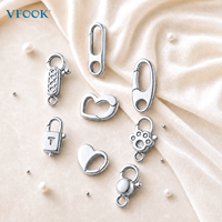 VFOOK Findings Nouveau fermoir élégant en forme de cœur pour collier et bracelet, en argent sterling 925, inaltérable
