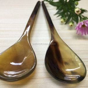 Cuillère artisanale en corne de buffle naturelle, polie à l'agate, design élégant en forme d'animal, décoration d'intérieur d'Inde - Product Image 6