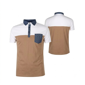 Polo homme tendance personnalisé en gros, respirant, séchage rapide, manches courtes, décontracté, pour le golf, avec poche en jean, service OEM - Product Image 1