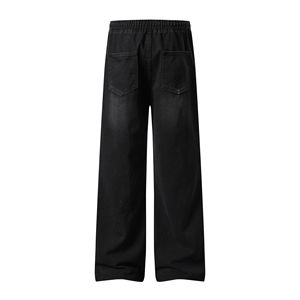 Vaqueros Baggy Rectos Personalizados de Estilo Urbano para Hombre, Vaqueros de Mezclilla de Algodón Oscuro Desgastado, Pantalones Vaqueros Vintage de Moda para Hombre - Product Image 5