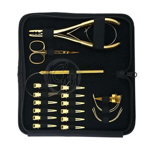 Kit d'outils professionnels pour extensions de cheveux : pinces en acier inoxydable, aiguille, crochet, fil et perles pour usage quotidien en salon - Product Image 6