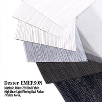 Tela para Persianas Enrollables Dexter EMERSON con Brillo Metálico, Efecto Zebra, Alto Brillo, Filtrado de Luz, Doble Rodillo, 7 Colores, Corea