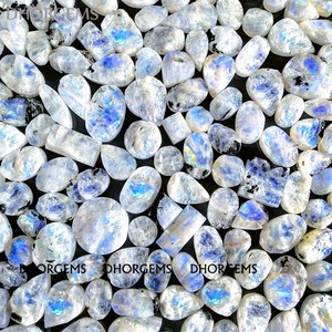 Piedra de Luna de arcoíris Natural, piedras preciosas drusas, cabujón de Fuego Azul, piedra de luna de arcoíris, piedras preciosas crudas para fabricación de joyas - Product Image 4