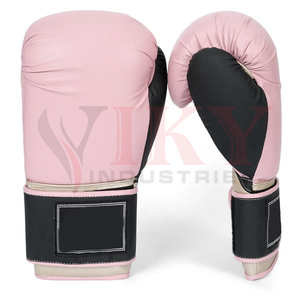 Gants de boxe en cuir PU à étiquette privée, nouvelle collection, rose et noir, avec rembourrage multicouche, soutien du poignet, meilleur fournisseur, marque personnalisée - Product Image 1