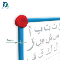 Tableau d'écriture interactif magnétique en plastique bleu/gris réutilisable pour l'apprentissage de l'alphabet arabe pour les enfants