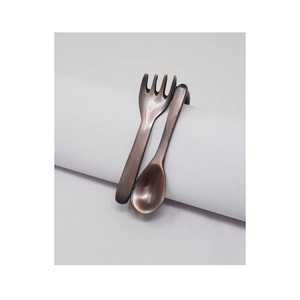 Wholesale Modern Aluminum Napkin Ring Spoon Fork Holder Durable Eco-Friendly Antique Bronze Customizable Wedding <b>Table</b> Decor - Product Image 1