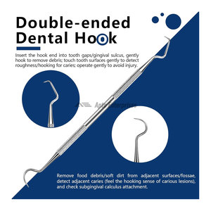 Stainless Steel Manual Teeth Cleaning Set with File <b>Hook</b> Spatula Forceps Dental <b>Tools</b> Kit 5 PC 304 CE Certified - Product Image 6