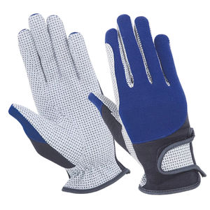 Guante de equitación de calidad premium, cuero sintético Amara, protege contra quemaduras por cuerda, correa de velcro ajustable en la muñeca. - Product Image 1