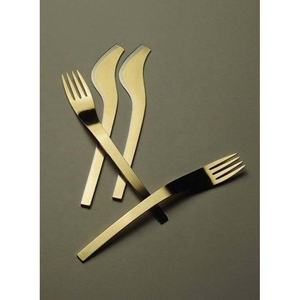 Nouveau design de luxe finition or mate acier inoxydable paille fourchette cuillère ensemble royal bambou poignée ustensiles de cuisine café plaqué conception - Product Image 3