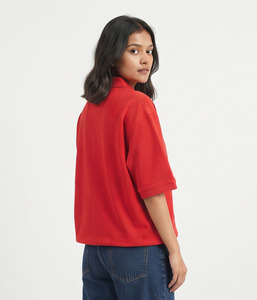 Women's Lightweight Summer <b>Polo</b> <b>Shirt</b> 100% Cotton Polyeeater Short Sleeve Button Up Tee Casual Street Style Wholesale Apparel - Product Image 4
