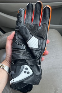 Gants de moto en cuir unisexes haut de gamme à doigts entiers, compatibles écran tactile, avec manchette longue, protection des articulations, paume renforcée et fermeture auto-agrippante - Product Image 4