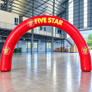 Arco Inflable Rojo para Publicidad, Entrada con Pantalla Digital/UV, Ventilador Incorporado, Impermeable, 5m, Logotipo Personalizado, Arco para Eventos al Aire Libre - Product Image 4
