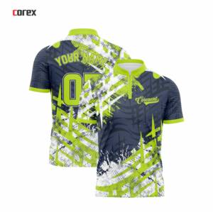 เสื้อเจอร์ซีย์โบว์ลิ่งสีเขียวนีออนสำหรับผู้ชาย ปรับแต่งได้ พร้อมพิมพ์ชื่อทีมและหมายเลขด้วยเทคนิคฮีททรานเฟอร์ ระบายอากาศได้ดี แห้งเร็ว กางเกงกีฬาขาสั้น - Product Image 3