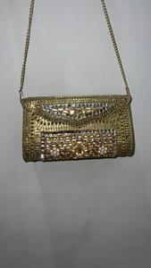 Pochette de soirée de luxe écologique faite à la main en mosaïque Kundan pour femme, idéale pour mariage et réception, sac de créateur tendance - Product Image 5