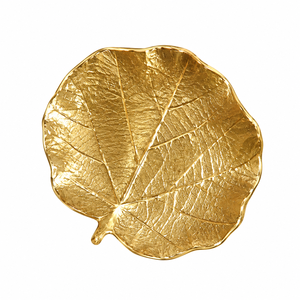 Bol décoratif artisanal en métal en forme de feuille, plat à bibelots texturé en aluminium argenté, plateau porte-clés pour table basse - Product Image 3