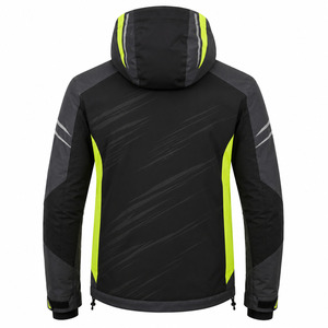<b>Waterproof</b> Men's Ski <b>Jacket</b> with Zipper Front Logo Hooded for Technology Color Blocked Design Breathable Outdoor Wear - Product Image 3
