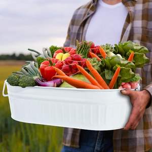 Bañera Galvanizada para Bebidas con Asas, Cubo Metálico para Hielo y Bebidas para Fiestas, Bar de Piscina, Decoración Rústica - Product Image 4