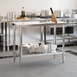 Tavolo da Lavoro per Cucina Commerciale 110x55x85 cm in Acciaio Inossidabile - Product Image 3