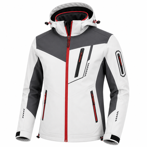 Chaqueta Softshell Unisex Personalizada, Ligera, Cortavientos, Impermeable, con Capucha y Bolsillos con Cremallera, para Deportes al Aire Libre y Trabajo - Product Image 2