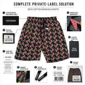 Shorts de bain à imprimé géométrique pour garçons, taille mi-haute, avec cordon de serrage, séchage rapide, décontractés - Product Image 5