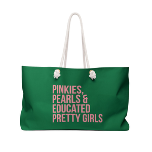 Bolsa de Viaje Weekender Pinkies Pearls de Gran Capacidad, Abierta, para Chicas Elegantes, 1908, Bolsa de Regalo Greek Life - Product Image 2