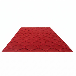 <b>Red</b> <b>Wool</b> Raised Moroccan Trellis Lattice Rug Eco-Friendly Non-Slip Modern Design for Bedroom Living Room Hotel Bathroom - Product Image 2