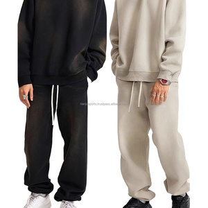 Nouvelle Mode Survêtement vintage délavé à l'acide de haute qualité délavé au soleil 2 pièces logo personnalisé et design OEM unisexe hiver 100% coton - Product Image 2