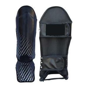 Espinilleras de Cuero Genuino para Muay Thai, MMA y Artes Marciales, Equipo de Entrenamiento y Sparring, Protección Adecuada, Logotipo Personalizado, ¡Gran Venta! - Product Image 1