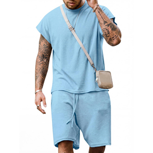 Offre Spéciale – Ensemble de Survêtement Léger Uni pour Homme – T-shirts Décontractés pour Jeunes et Adultes – Vente en Gros – Nouveaux Ensembles d'Été Tendance pour Hommes - Product Image 1