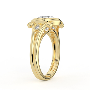 แหวนเพชรทรงกลมเจียระไนแบบบริลเลียนท์ 2.50 กะรัต ทอง 14K 18K เพชรเลี้ยงในห้องปฏิบัติการ ดีไซน์แหวนแยกส่วนแบบวินเทจ ประดับเพชรข้างแบบเบเซล แหวนแต่งงานแบบโซลิแทร์ เครื่องประดับ - Product Image 4