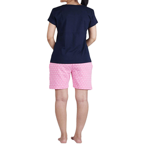 Women's Summer Casual Wear <b>Twin</b> <b>Set</b> Solid 100% Cotton Breathable Quick Dry T-Shirt and Shorts Two Piece <b>Set</b> - Product Image 2