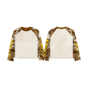 Camiseta de Manga Larga Premium de 180 GSM, Mezcla de Algodón y Poliéster, Color Beige, Panel Raglán con Estampado Personalizado, 100% Algodón - Product Image 1