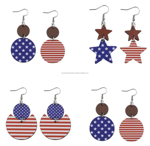 ต่างหูห่วงเรซินสีสันสดใสมาใหม่ต่างหูคริสต์มาสชุบทองเครื่องประดับสแตนเลสจากอินเดีย - Product Image 3