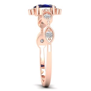 Anillo Solitario REYES Personalizado con Zafiro Azul de Corte Ovalado de 0.5Ct en Oro Sólido de 14K, Joyería con Moissanita Certificada por GRA - Product Image 3