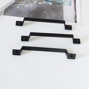 Factory Price Modern Zinc Alloy Hardware Materials Square <b>Bar</b> <b>Pull</b> Handle Matte Black Industrial Cabinet Kitchen Bathroom - Product Image 3