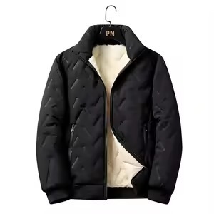 Men's 100% Nylon Solid Front Logo Oversized Formal Winter Coat Faux <b>Fur</b> <b>Trim</b> Factory OEM Customization - Product Image 1