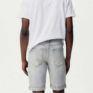 Pantalones Cortos de Mezclilla Rotos para Hombre, Cintura Media, con Cordón, Estilo Casual, de Algodón Tejido, de Secado Rápido, Transpirables, Bordados - Product Image 2