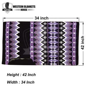 Tapis de selle en laine personnalisé course de chevaux DD harnais en cuir huileux Patch Dressage Western confortable lourd coussin de spectacle 100% laine remplissage - Product Image 2