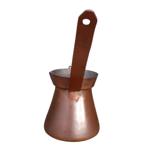 Cafetera Turca, Griega y Árabe de Cobre y Latón para Estufa, Cezve Ibrik Briki con Mango de Madera - Product Image 2