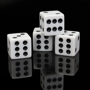 Fun Durable 6-Sided Resin Glitter Dice Game for Kids and Adults 5-Dice <b>Square</b> <b>Set</b> with Customizable Storage Box - Product Image 3