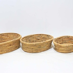 Natural Water Hyacinth Woven Serving Fruit <b>Bread</b> Tray Basket <b>Set</b> Round Nesting <b>Bins</b> - Product Image 5
