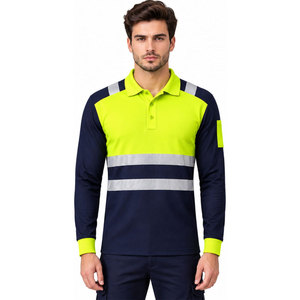 Custom Logo Security Work <b>Polo</b> T-<b>shirt</b> EN ISO 20471 Ansi Class <b>3</b> High Visibility Reflective Safety <b>Shirt</b> - Product Image 2