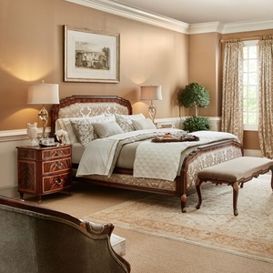 Cama Doble de Madera Maciza de Estilo Real Europeo de Lujo, Muebles de Dormitorio Franceses Antiguos Tapizados 2204449 - Product Image 5