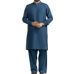 Conjunto de Kurta Pajama Reversible de Algodón para Hombre, Color Granate Oscuro, Tradicional Pakistaní, el Más Vendido, para Ocasiones Casuales y Bodas - Product Image 1