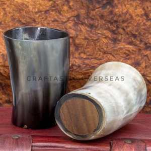 Verre à boire artisanal en corne de buffle, fait main, écologique, tasse naturelle pour la cuisine et la décoration - Product Image 2